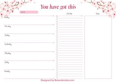 2018 Free Printable Weekly Planner Pages