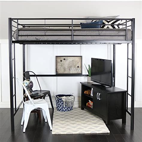 It was designed by szymon hanczar. WE Furniture Full Size Metal Loft Bed, Back - Buy Online ...