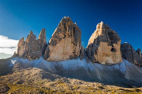Tre Cime In Dolomites Italy View From Above Stock Image Image Of