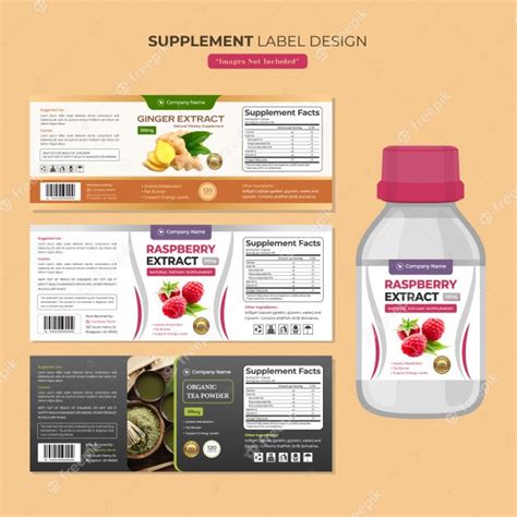 Supplement Bottle Label Design Template Vector Premium Download