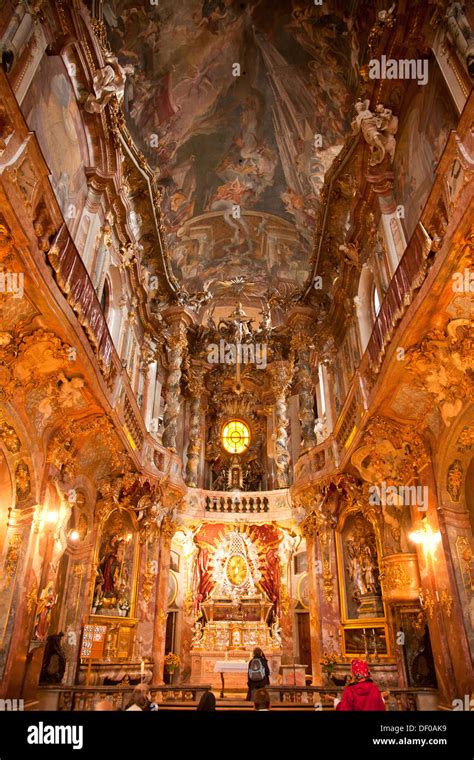 Interior Of The Late Baroque St Johann Nepomuk Or Asam Church In