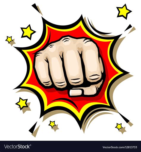 Punching Hand With Clenched Fist Royalty Free Vector Image