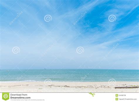 Calm Beach In Sunny Blue Sky Day Stock Photo Image Of Scenic Scene