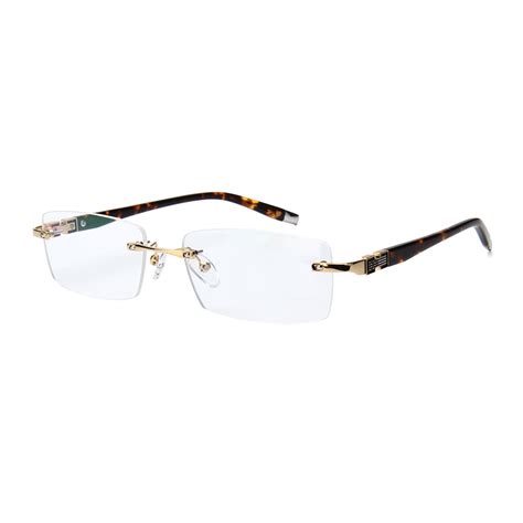 Best Quality Customized Rimless Gold Glasses Frame Men Spectacles Solid Metal Prescription