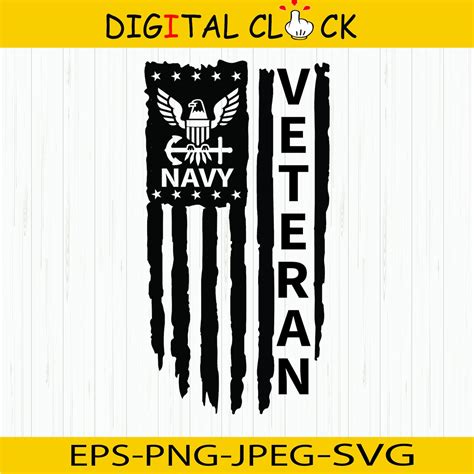 Us Navy Veteran Svg Png Eps  American Flag Svg Etsy