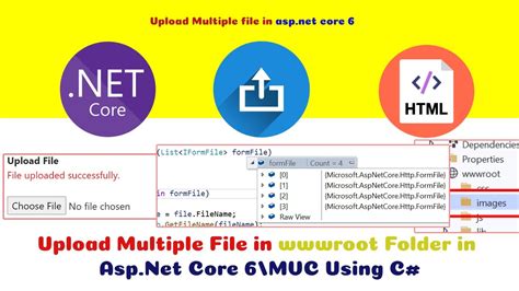 Upload Multiple File To Wwwroot Folder In Asp Net Core Mvc Using C Net Youtube