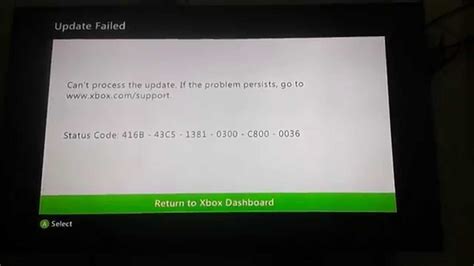 Xbox 360 Update Failed Status Code C800 0036 Youtube