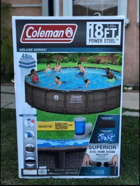 Coleman Power Steel Deluxe Above Ground Swimming Pool 18ft X 48in £90114 Picclick Uk