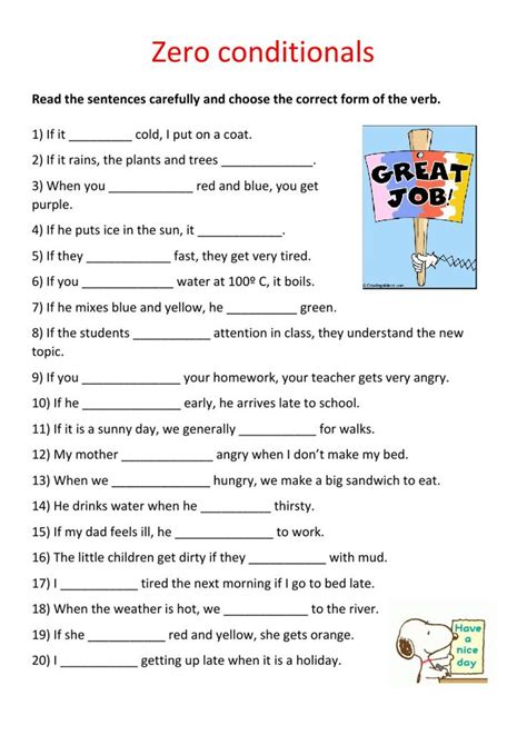 It is used to talk about habits, scientific facts, general truths, instructions and rules, if something else happens first. Zero conditionals - Interactive worksheet | Teaching ...