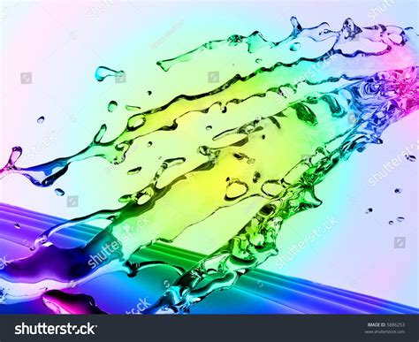 Rainbow Water Splash Stock Illustration 5886253 Shutterstock