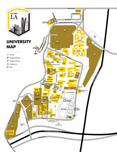 Cal State Los Angeles Campus Map United States Map