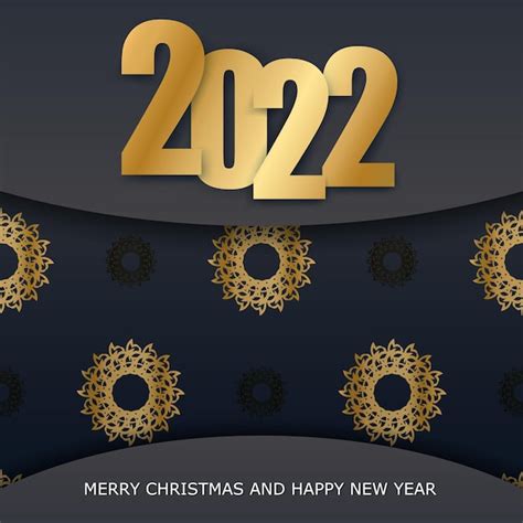 Szablon Kartki Z życzeniami Szczęśliwego Nowego Roku 2022 Czarny Kolor