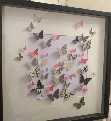 Butterfly 3d Wall Art Framed Paper Butterflies Paper Butterfly Crafts