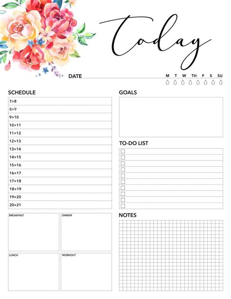Free Printable Daily Planner 2018 Template Business Psd Excel Word Pdf