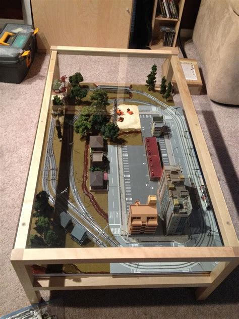 Vintage industrial steam punk cart hotel airlines train carry luggage shelf. Coffee Table Layout | N-Scale Model Railroad | Page 2