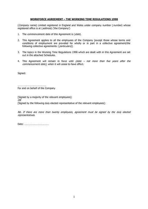 Calaméo Workforce Agreement Template Free Download