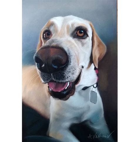 A Painting Of A Dog With His Tongue Out