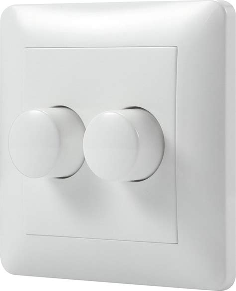 Duo Led Dimmer Met Wit Afdekraam X W Elektronische Zekering