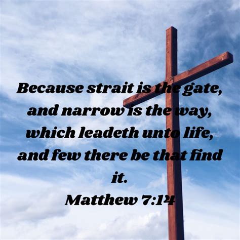 The Narrow Path To Life Inspirational Bible Verse