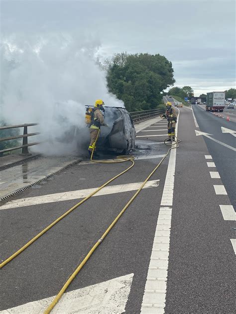 middlewich fire station on twitter firefighters attended a van fire on the m6 jct 18 slip road