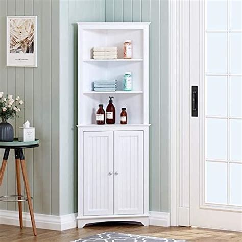 Spirich Home Tall Corner Cabinet With Two Doors And Three
