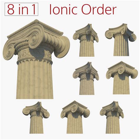 Capital 3d Ionic Column Collection Cgtrader