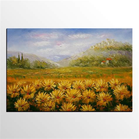 Landscape Painting Oil Painting Sunflower Painting Large Art Canvas