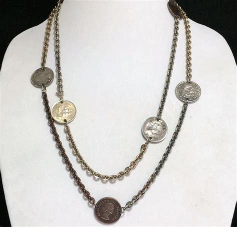 1957 South African Coin Necklace Gold Silver And Copper Etsy Coin