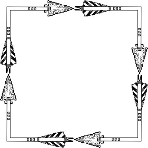Free Clipart Of A Flint Arrow Square Shaped Frame