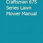 Craftsman 675 Series Lawn Mower Manual