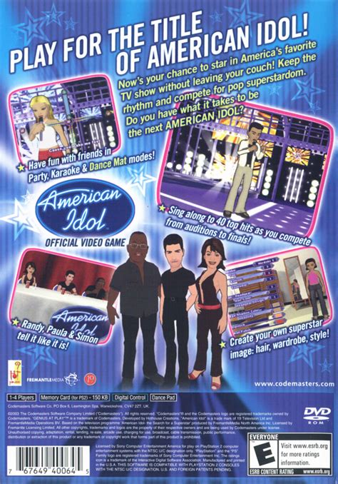 American Idol Cover Or Packaging Material Mobygames