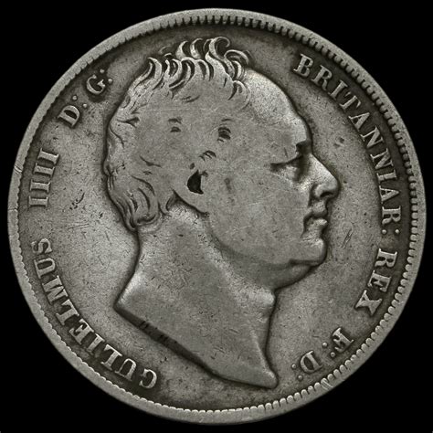 1837 William Iv Milled Silver Half Crown Scarce Fine