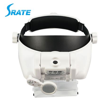 headband magnifier with 5 replaceable lens detachable led light illuminated magnifier eye glass