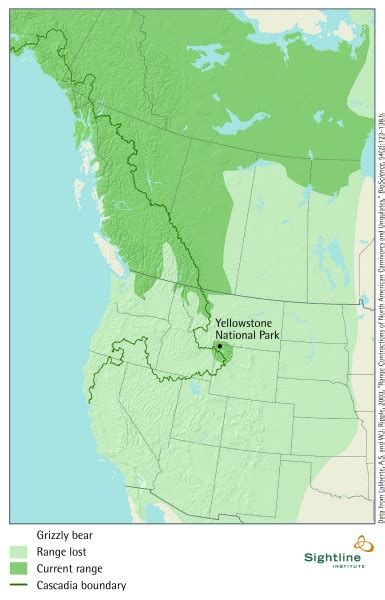 Grizzly Bear Current And Historic Range Map Sightline Institute