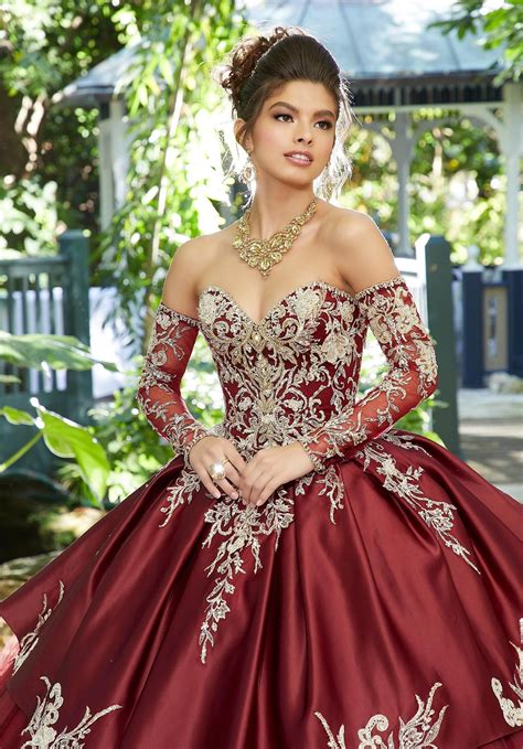 embroidered quince dress by mori lee vizcaya 89248 black size 10 red wedding gowns mexican