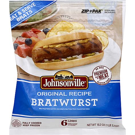 Johnsonville Fully Cooked Original Recipe Bratwurst 192oz Pouch Brat