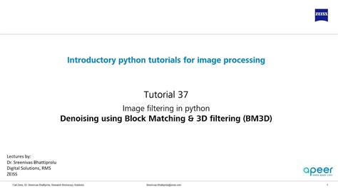 Tutorial Image Filtering In Python Block Matching And D