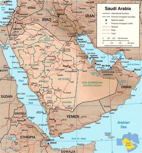 Detailed Relief And Political Map Of Saudi Arabia Saudi Arabia