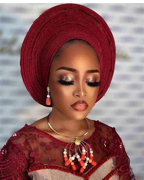 Best Gele And Looks Makeup For Black Women Nigerian Wedding Makeup African Traditional