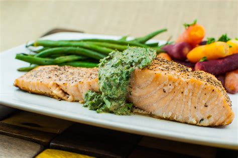 Baked Salmon With A Mustard Dill Sauce
