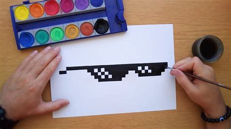 How To Draw Thug Life Cool Glasses Pixel Art Meme Drawing Youtube