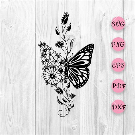 Butterfly Svg Flower Svg Floral Butterfly Svg Layered Etsy In My XXX