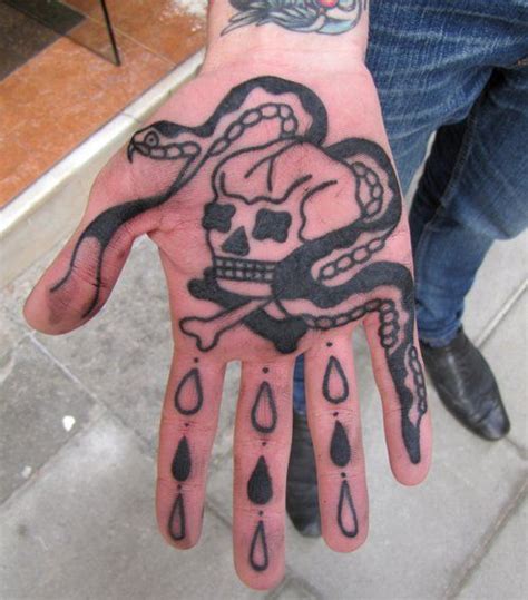 El Monga Skull Snake Traditional Tattoo Tattoo