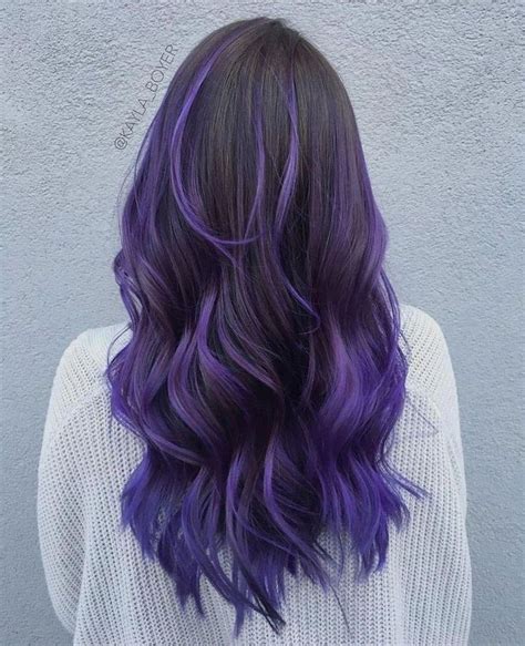 Pin By Amiyah Osborn On Hair Purple Hair Highlights Black Hair Dye Dark Purple Hair
