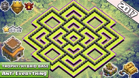 New Best Town Hall 8 Th8 Trophyhybrid Base Design With Gear Up