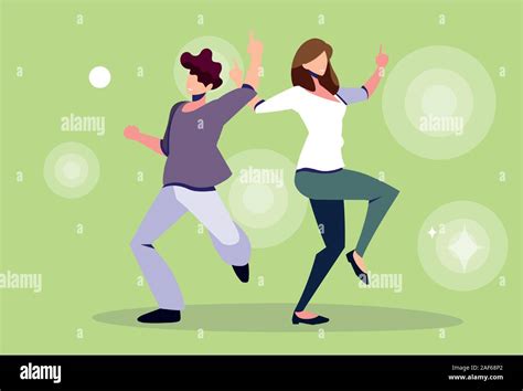 Couple Of People Dancing In Nightclub Party Dancing Club Music And Nightlife Vector