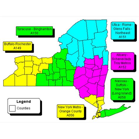 New York State And Regional Zip Code Wall Maps