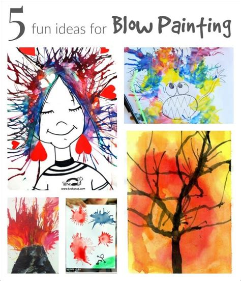 5 Fun Ideas For Blow Painting With Straws Blow Paint Kids Art
