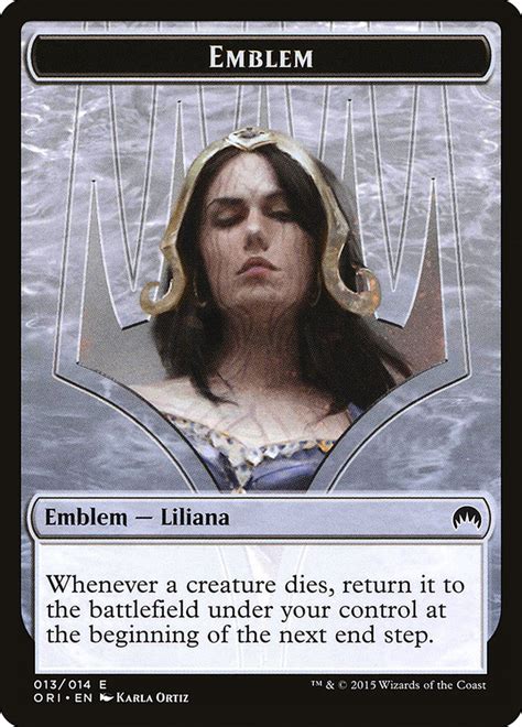 Magic Origins Tokens Liliana Defiant Necromancer Emblem