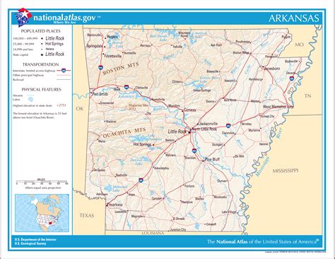 Large Detailed Map Of Arkansas State Arkansas State Large Detailed Map